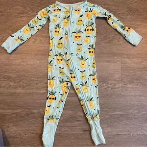 Little Sleepies 12-18 months Pineapple Jams Zippy Bamboo Pajama‎ Mint Comfort